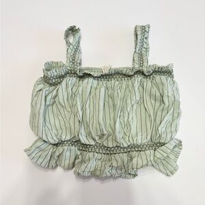 Kate Quinn light sage green colored crop top